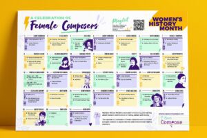 Women's History Month Listening Calendar A2 Printed Poster